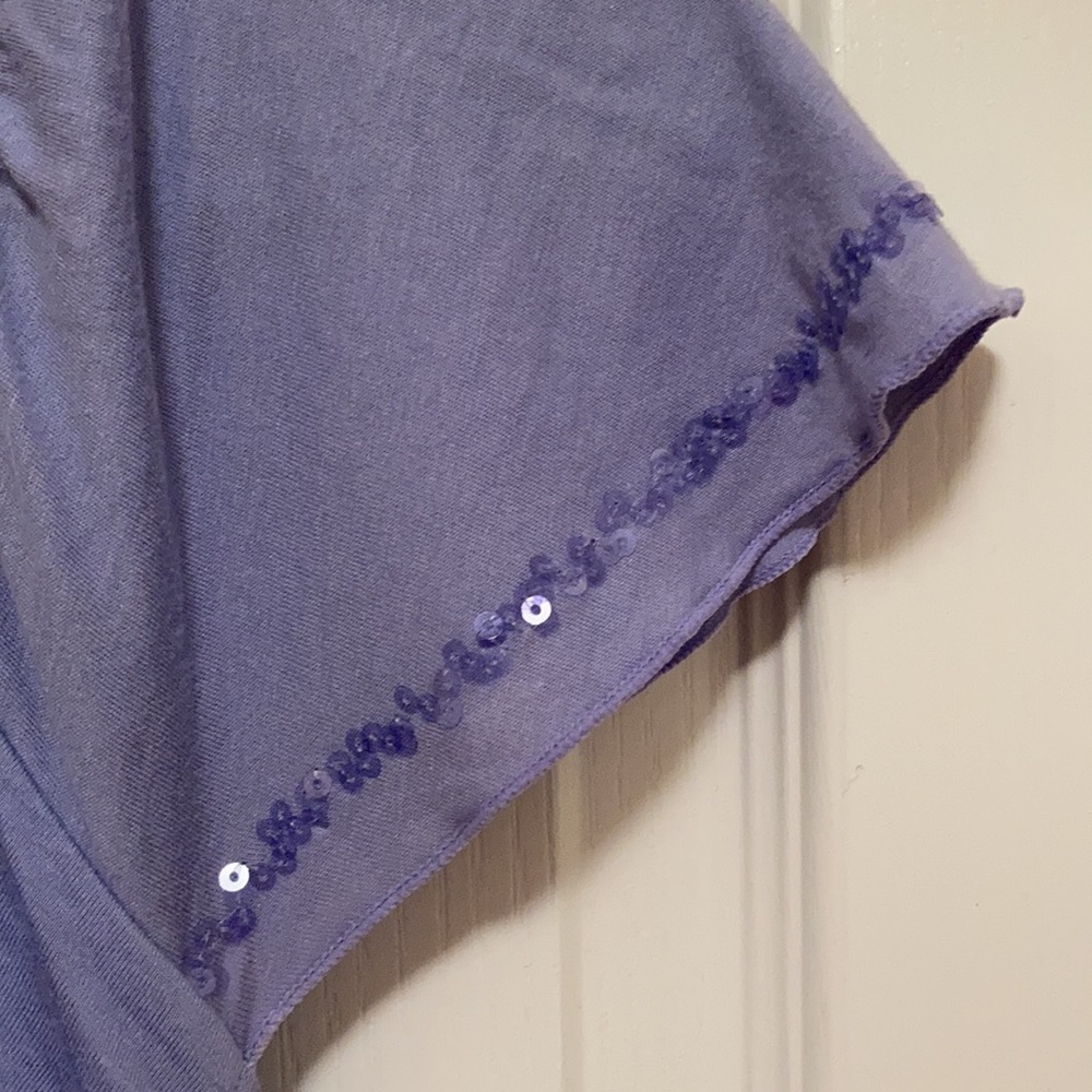 Size Petite M Style & Co. Lavender Ruffled Top - Picture 5 of 6